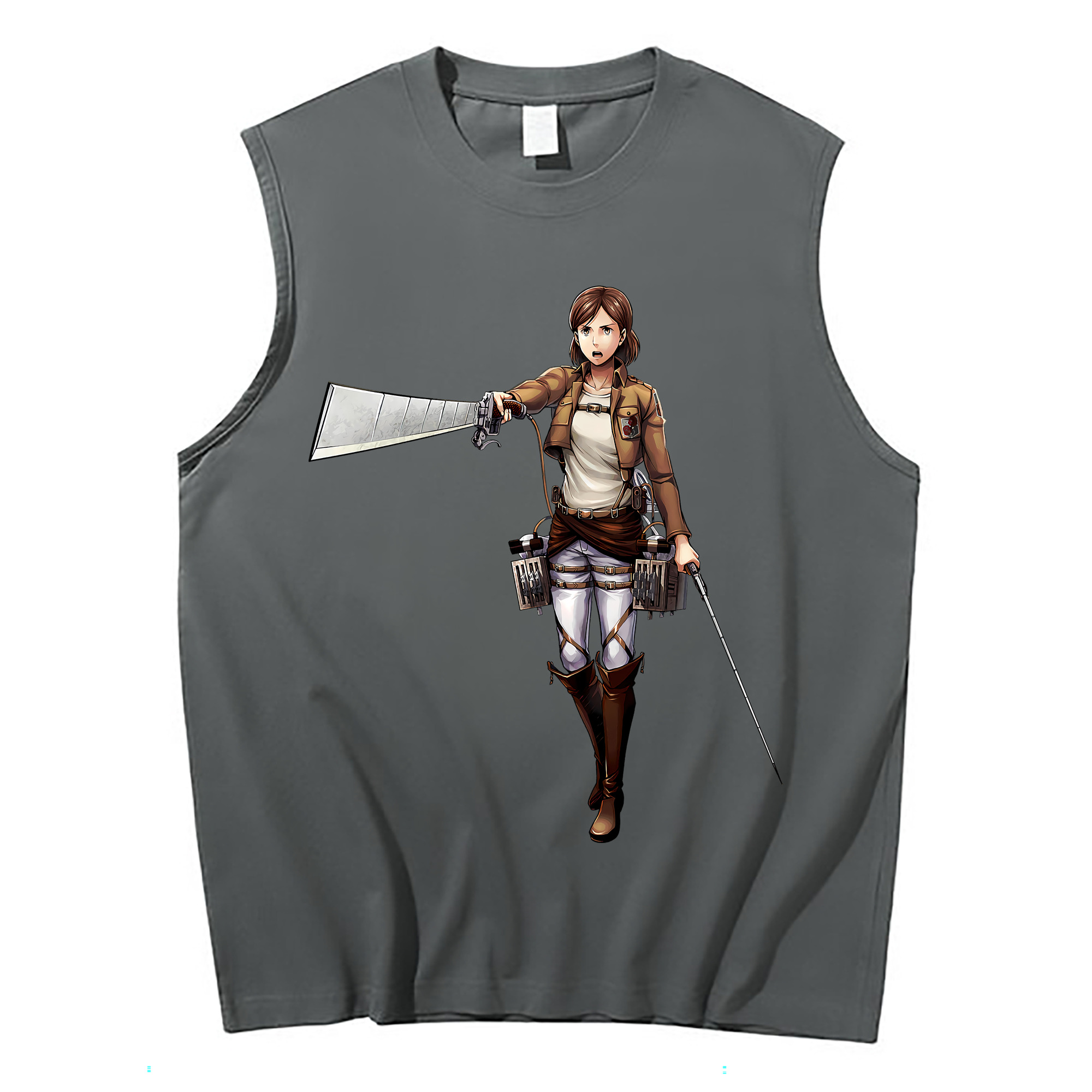 （画像用） 進撃の巨人 Attack on Titan コットン100％タンクトップ（フロントプリント）
